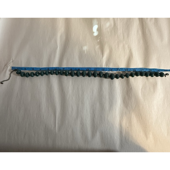 VTG Avon Chunky Beaded Necklace Deep Teal Color 20-22" Classic 50s Tradwife Blue - Picture 4 of 5